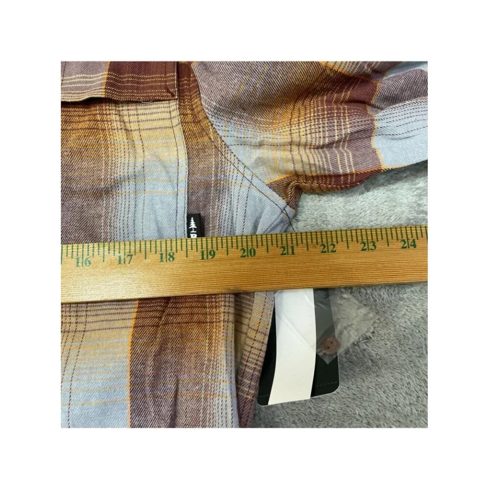 NWT Bass Outdoor Men's S Stretch Flannel Shirt Plaid Long Sleeve